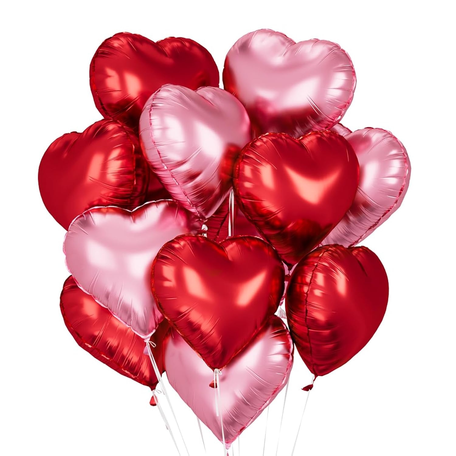 Pink Red Heart Balloons 12 Pcs Red Light Pink Heart Shaped Balloons 18 Inch Heart Foil Balloons Valentine Love Helium Balloon For Birthday Wedding Anniversary Engagement Party Decorations