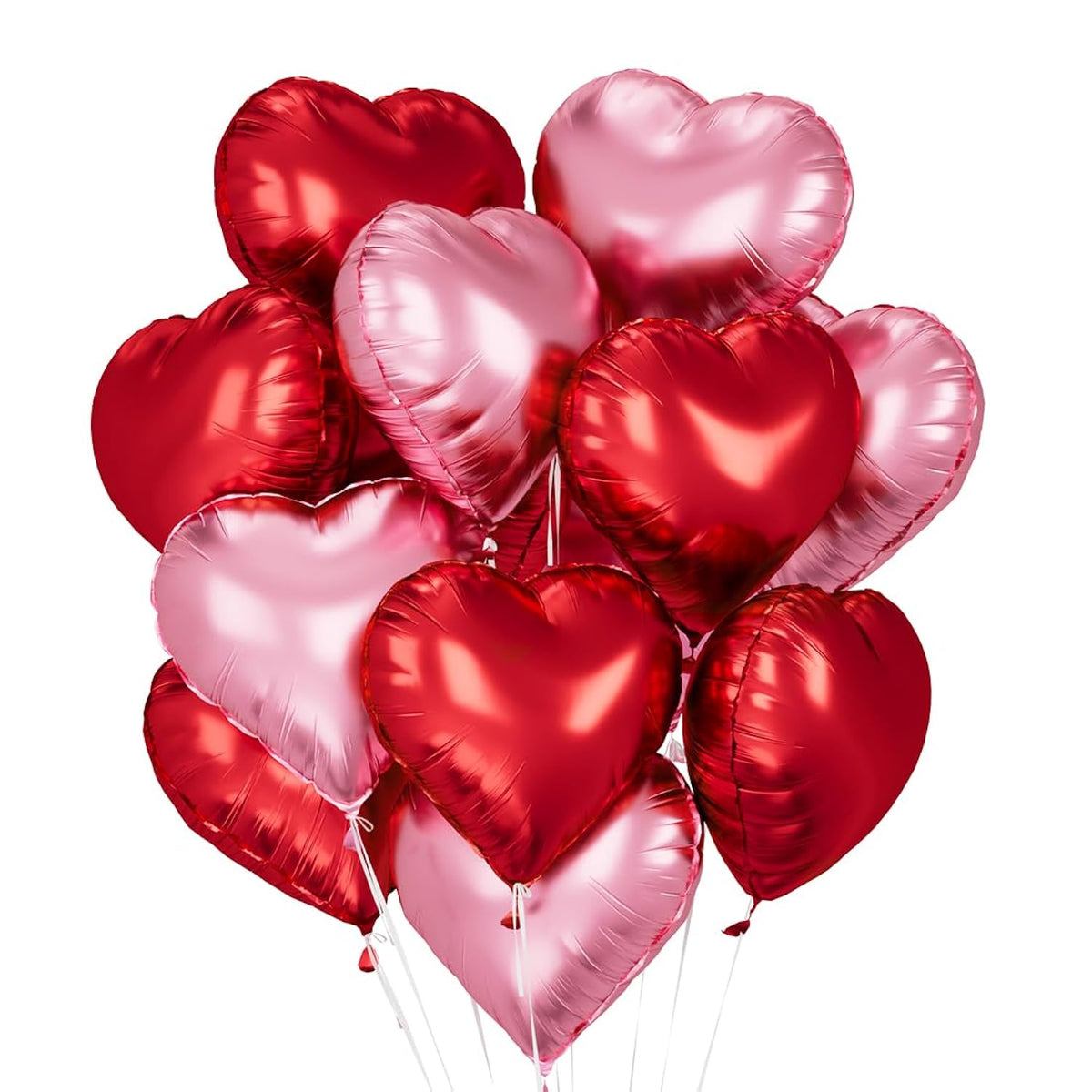 Pink Red Heart Balloons 12 Pcs Red Light Pink Heart Shaped Balloons 18 Inch Heart Foil Balloons Valentine Love Helium Balloon For Birthday Wedding Anniversary Engagement Party Decorations