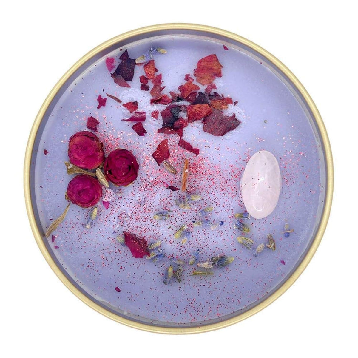 'S Gemstone Candles - Infused With Healing Rose Quartz Crystals And Hand Placed Dried Flowers. Scented With Soothing Fig In Natural Soy Wax. Burns With An Elegant Wooden Wick. 8Oz