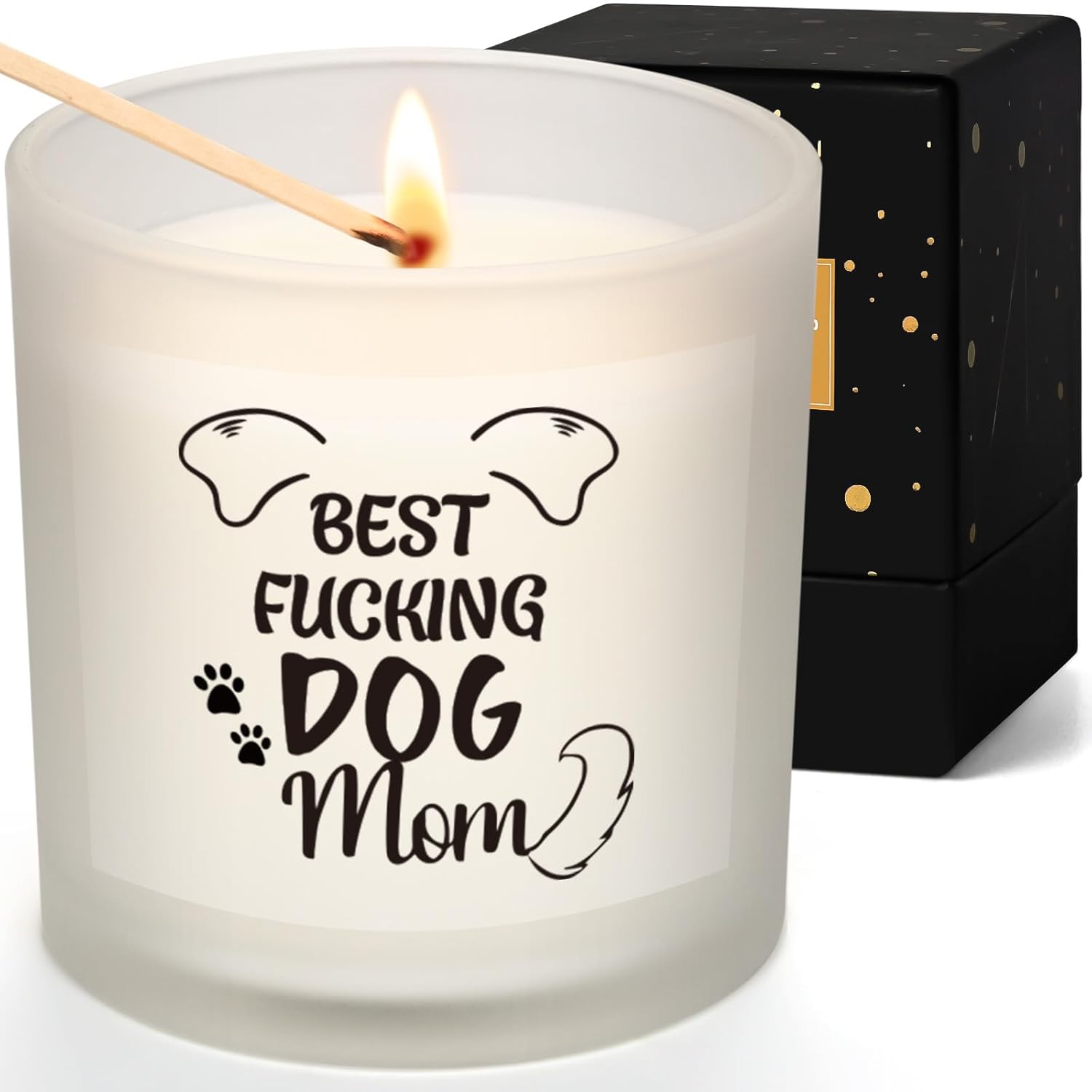Dog Mom Gifts - Lavender Scented Candle, Great Gift For Dog Lovers On Christmas, Birthday, Mother'S Day (White-1)