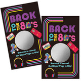 50 Pack Back To The 80S Theme Scratch Off, Retro Console Mixed Tape Scratch Card For Baby Shower Birthday Party Lottery Group Game Enterprises Activity, Baby Shower Activity And Idea