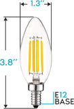 Vintage Candelabra LED Bulb 60W Equivalent 550LM 3000K Warm White E12 Base 6 Pack