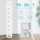 Smart Wi-Fi Power Strip Surge Protector with 6 Individually Controlled Outlets and 20W USB-C