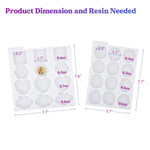2Pcs Resin Mold, 24 Cavities Badge Reel And Phone Grip Mold For Uv Resin, Epoxy Resin, Casting Molds For Diy Resin Jewelry Keychain Pendant