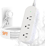 Outdoor Weatherproof Power Strip IPX6 3 Outlets 5 Ft Waterproof Extension Cord