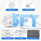 NTONPOWER Cruise Approved Travel Power Strip USB C 3Ft 5Ft Cord White