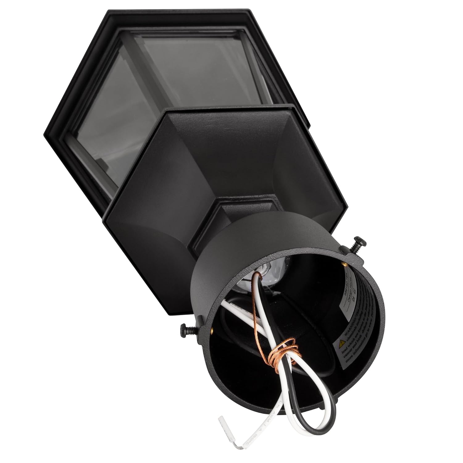Design House Oak Creek Outdoor Post Light Fixture, Exterior Lamp Post Light, Black, Clear Glass, Includes Lamp Post, Cross Arm, 9.38 in W x 21.63 in H, 589853