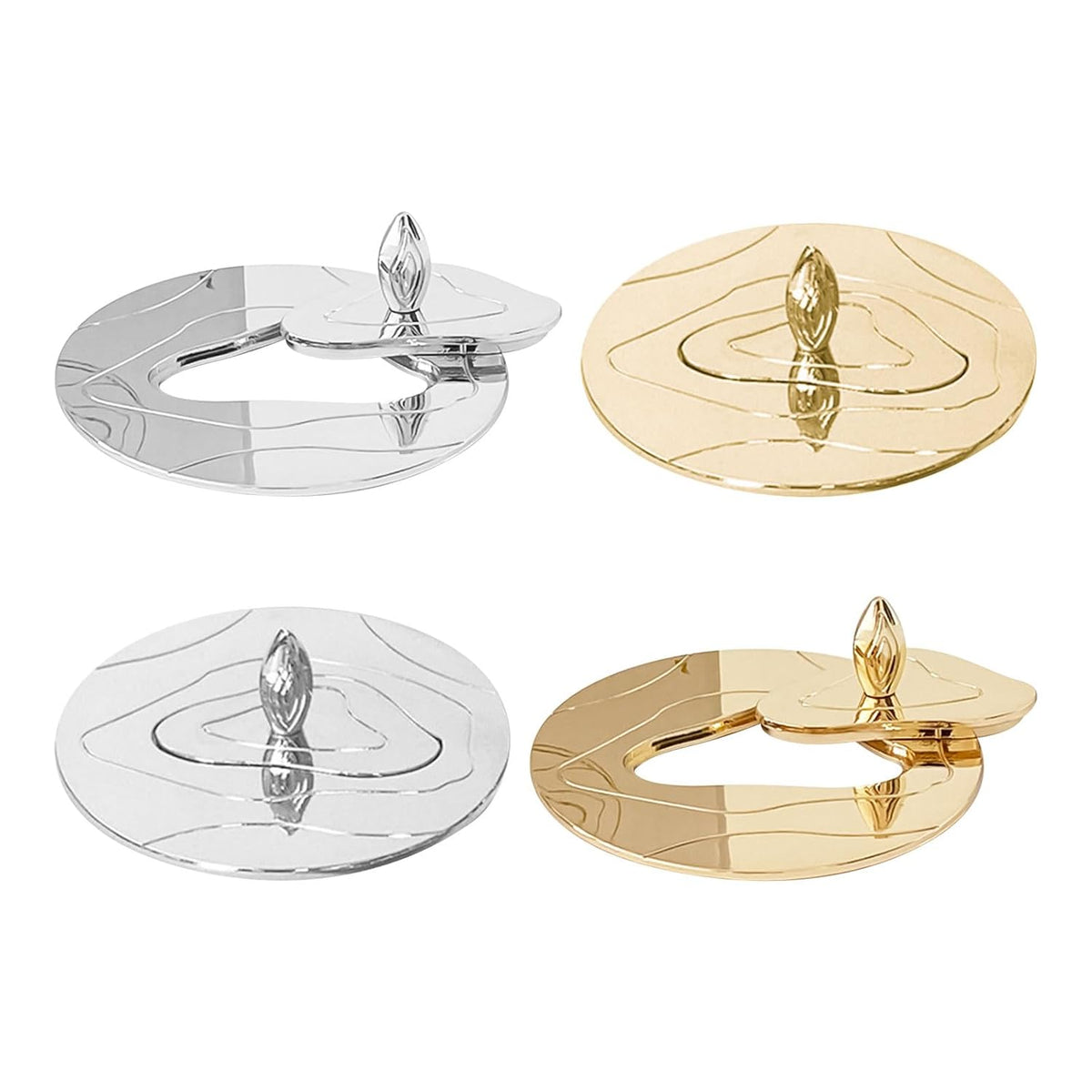 4 Pcs Jar Candle Cover Metals Candle Dust Cover Split Lid For Dia 7-8Cm Jar Candles Aroma Candle Decoration Dustproof Odor Storage Windproof Pit Proof Candle Extinguishing Gold & Silver
