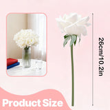 10Pcs Artificial Roses Single Stem, 10.2 Inch White Roses Artificial Flowers, Silk Fake Rose Flower, Real Touch Faux Rose Flowers With Stems For Wedding Centerpieces Party Birthday Home Decor