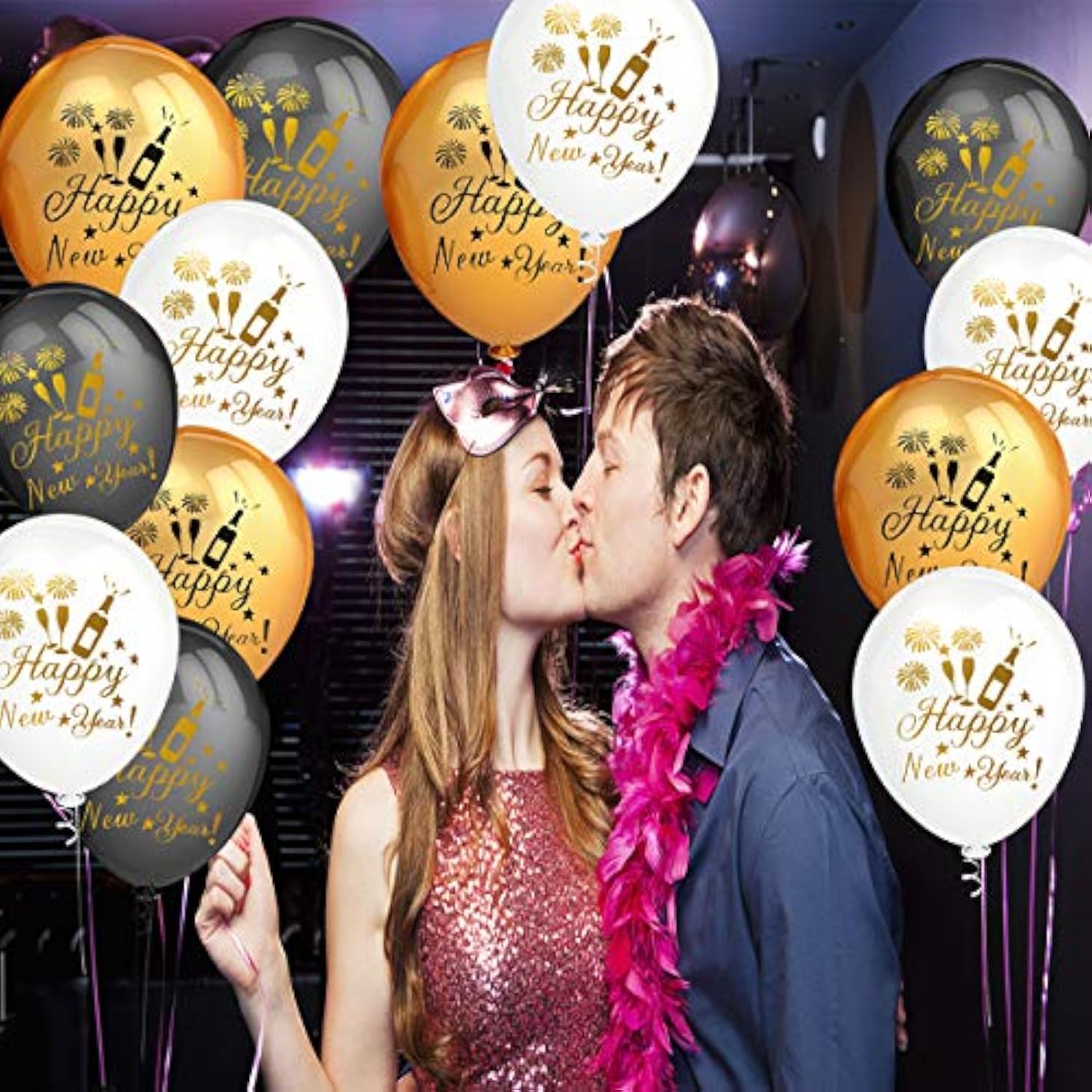 50 Pc Gold Black White 2026 Happy New Year Eve Party Balloons