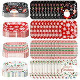 80 Pcs 7Inch Christmas Dessert Plates Christmas Disposable Plates Santa Xmas Square Dinner Plates For Merry Christmas Holiday Party Supplies, 4 Styles