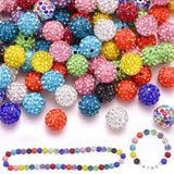 120PCS 10mm Rhinestone Shamballa Beads in 12 Colors for DIY Jewelry Making
