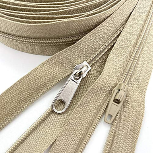 10Yards Bulk Zippers #3 Nylon Coil Zippers By The Yard With 15Pcs Auto