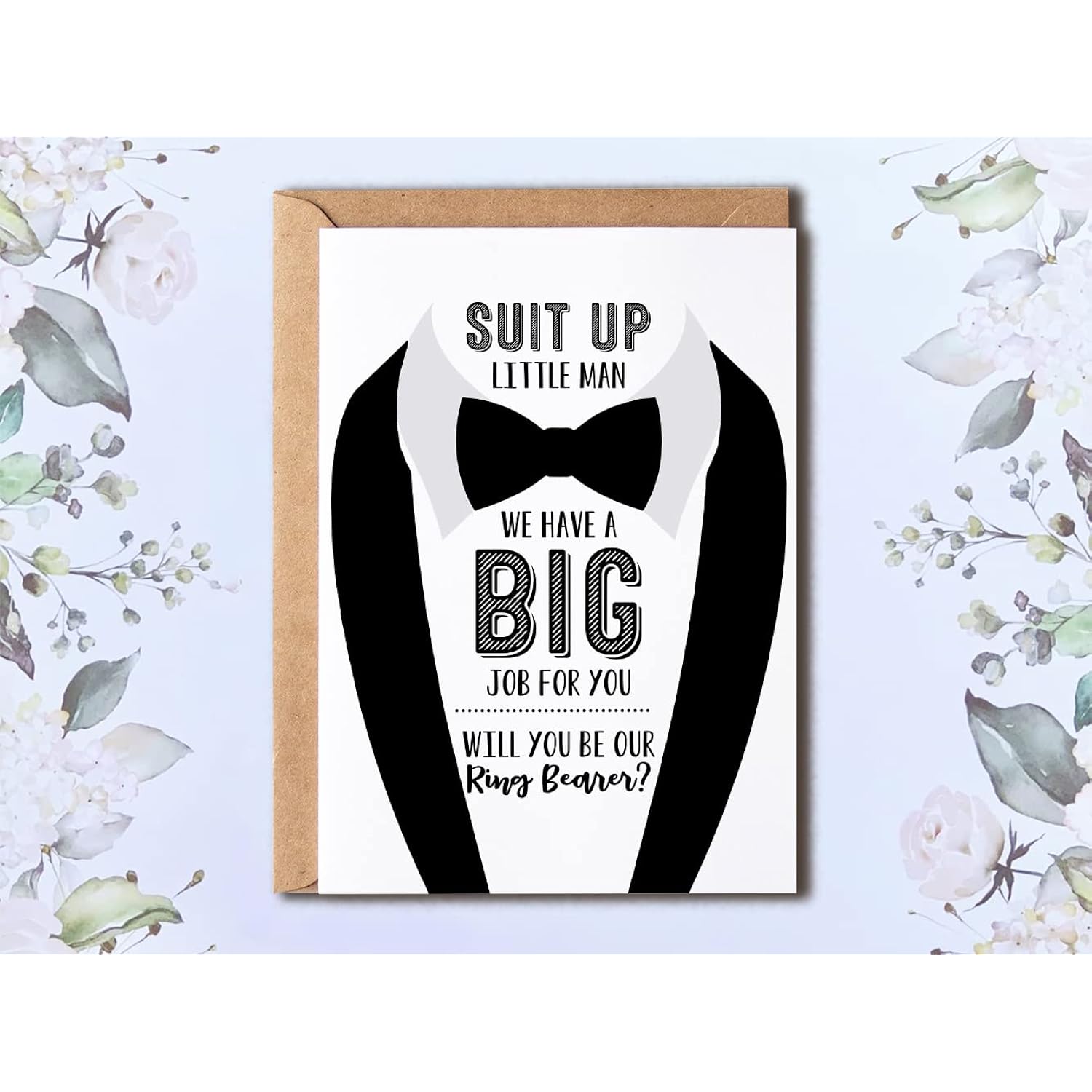 Will You Be Our Ring Bearer Card - Ring Bearer Proposal Card - Ring Bearer Request Card - Happy Valentine Day Card