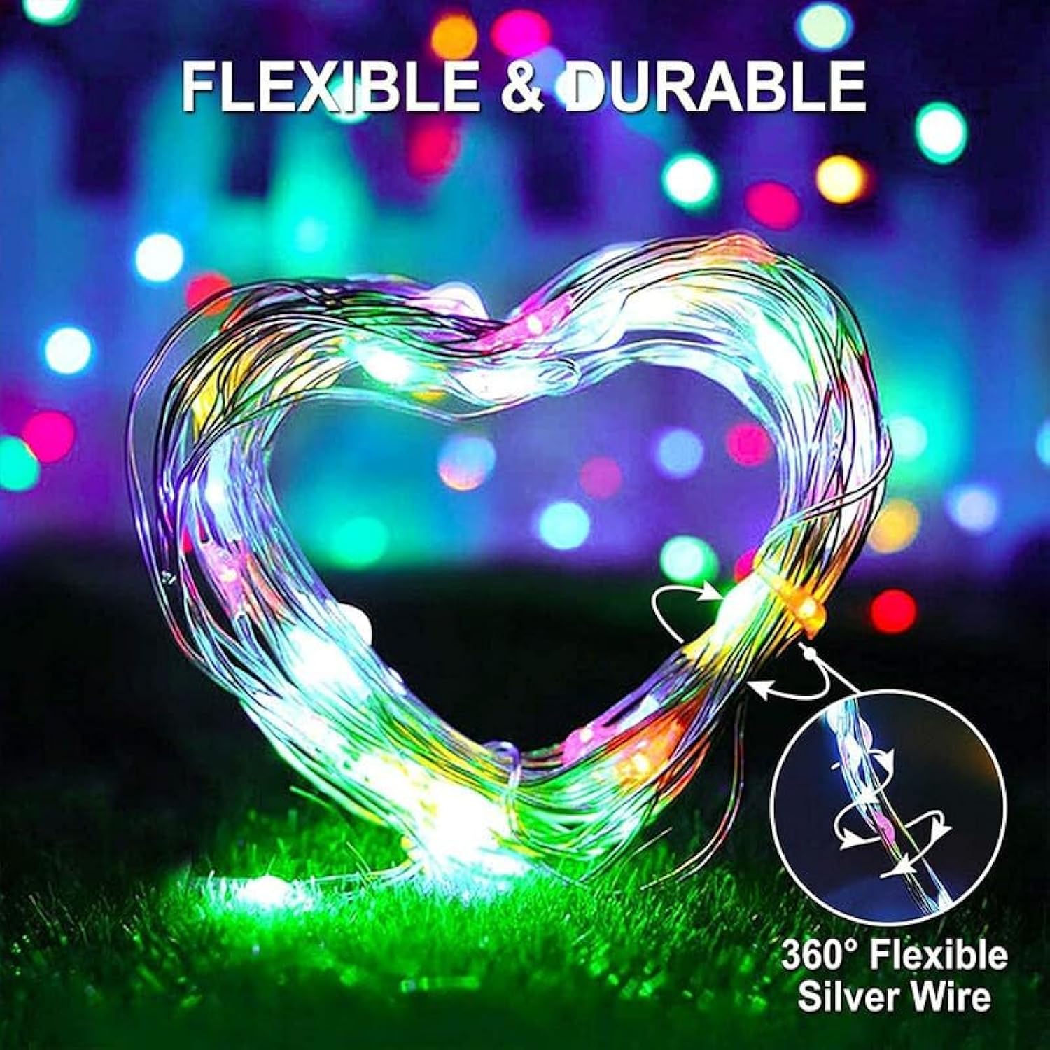 Led Fairy Lights Battery Operated String Lights Waterproof Silver Wire Firefly Lights For Diy Crafts Wedding Indoor Outd
