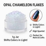 Chameleon Opal Flakes [Copper/Green] – Color Shift Mica Pigment Powder For Epoxy Resin, Tumblers, Nail Art, Eyeshadow, Makeup, Molds, And More – Chrome Color Shift Powder