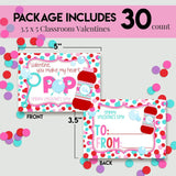 You Make My Heart Pop Bubble Themed Valentine'S Day Cards For Kids To Give To Friends & Classmates, Thirty (30) 3.5" X 5" Fill In Cards (Without Envelopes) By Amandacreation
