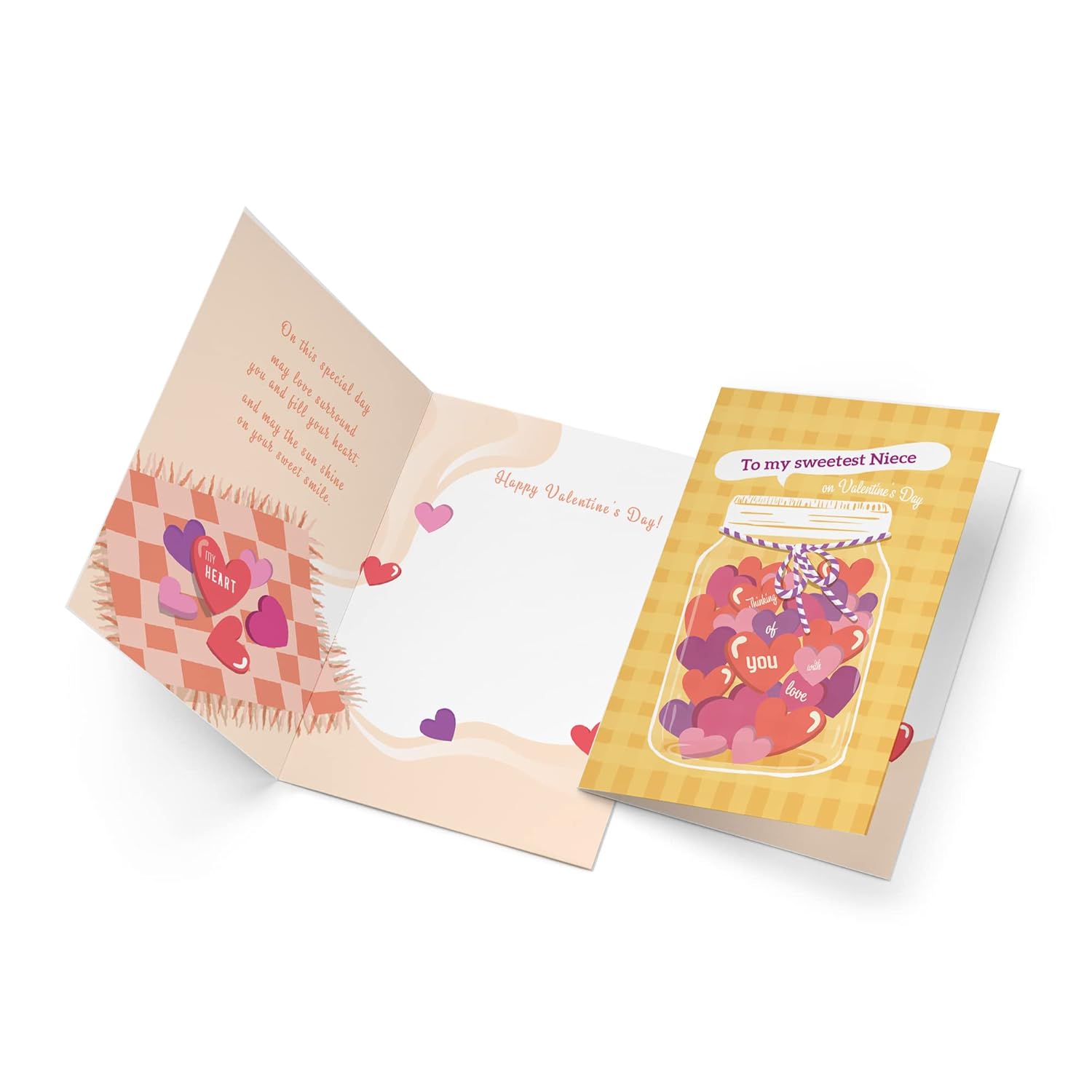 Niece Valentine'S Day Card, Made In America, Eco-Friendly, Thick Card Stock With Premium Envelope 5In X 7.75In, Packaged In Protective Mailer