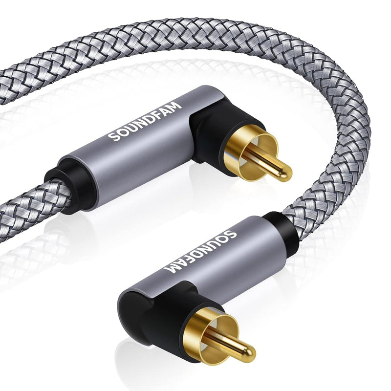 Dual 90 Degree Rca Cable Double Right Angle Rca Subwoofer Cable [24K Gold-Plat