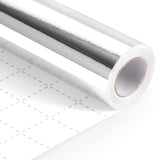 Silver Wrapping Paper, 17Inch X 33Ft Solid Color Metallic Lustre Paper, Silver Gift Wrapping Paper With Grid Cutting Lines Perfect For Birthday, Wedding, Valentine'S Day, Christmas, Baby Shower