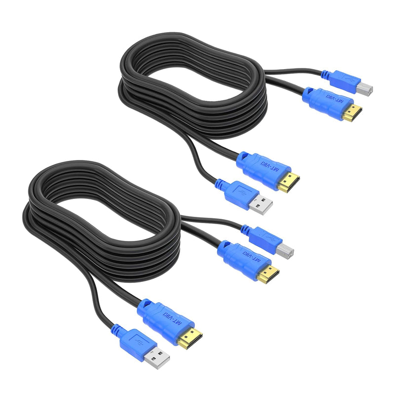 2 Packs Usb Hdmi Kvm Cable 6Ft 4K Hdmi Usb A To Hdmi Usb B Twin Cord For Stand