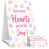 30 Players Valentines Game For Family Office Large Groups Party Adults, Valentine'S Day Guess How Many Hearts Are In The Jar Games Classroom Activities With Guess Cards (Heart)