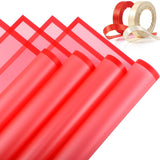 36 Pieces Valentine'S Day Waterproof Flower Wrapping Paper Frosted Bouquet Wrapping Paper And 50 Yards Double Face Satin Ribbon For Romantic Bouquet Supplies(Red)