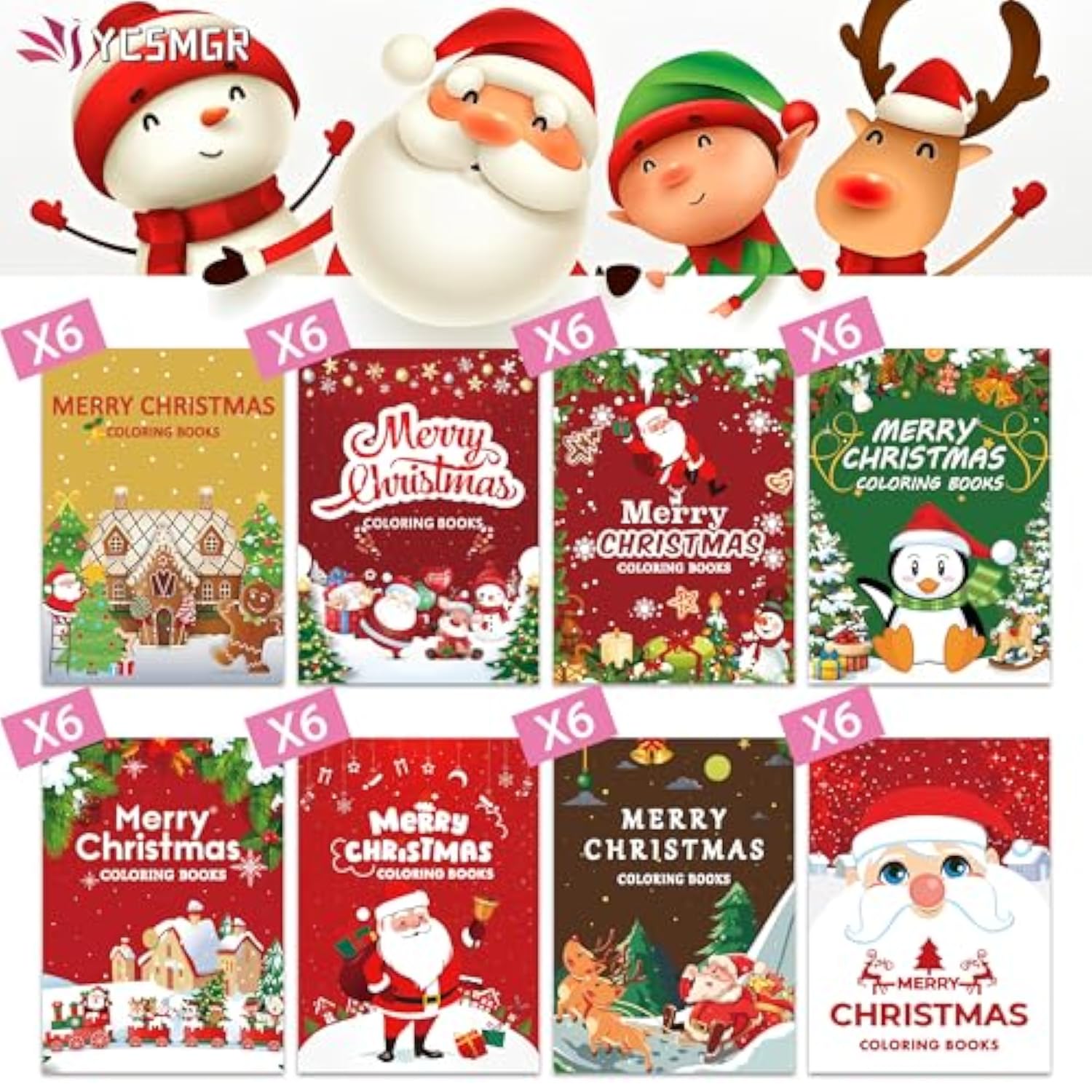 48 Pack Christmas Coloring Books For Kids Girls Boys, Xmas Holiday Party Favors Gifts Bulk Coloring Books, Xmas Stockings Goodie Bags Stuffer Filler Fun Holiday Party Supplies