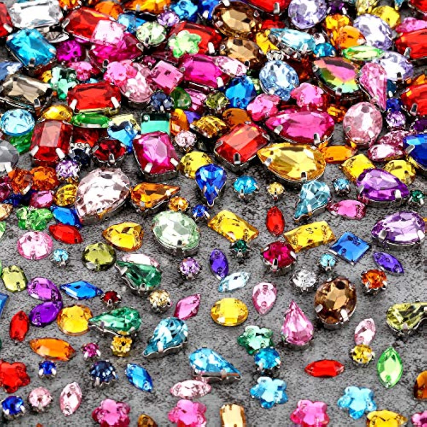 320pcs Sew-On Rhinestone Crystals with Prong Settings for DIY Crafts & Clothing Decor