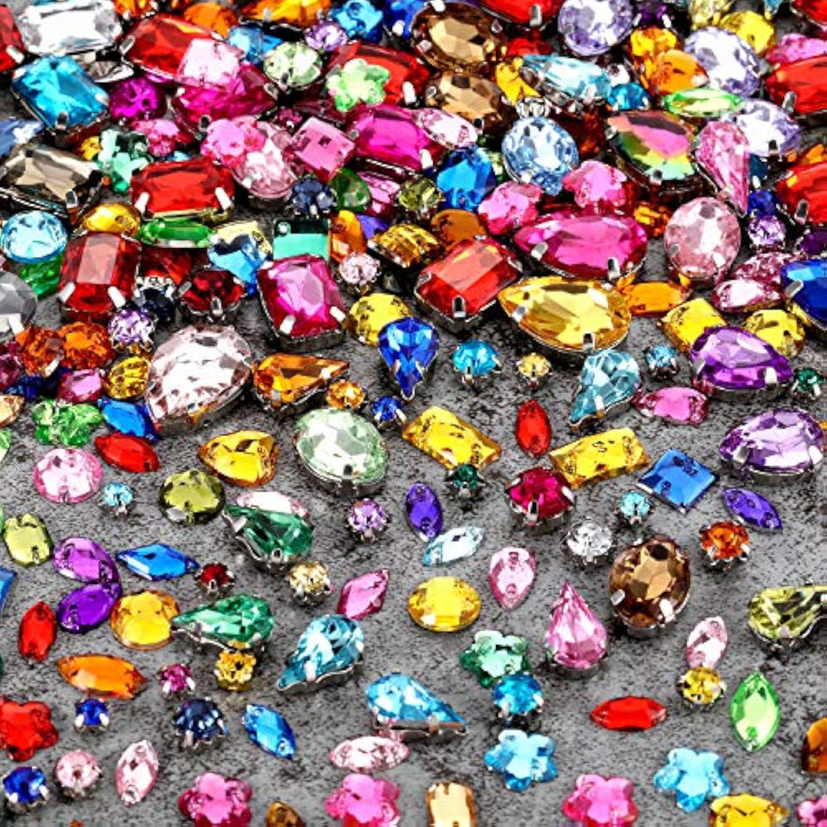 320pcs Sew-On Rhinestone Crystals with Prong Settings for DIY Crafts & Clothing Decor