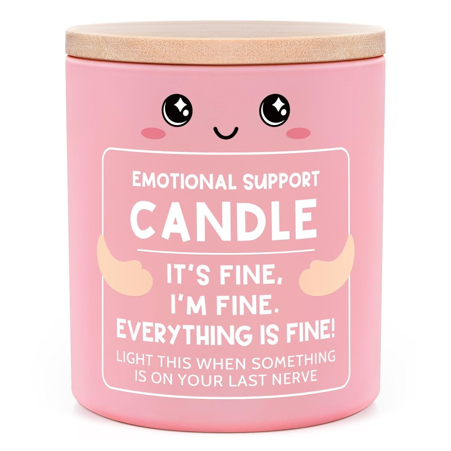 Emotional Support Candle 10Oz, Get Well Cheer Up Self Care Gifts For Women Friends Coworkers, Funny Valentines Day Gifts, I'M Fine Everything Is Fine Encouragement Scented Candles