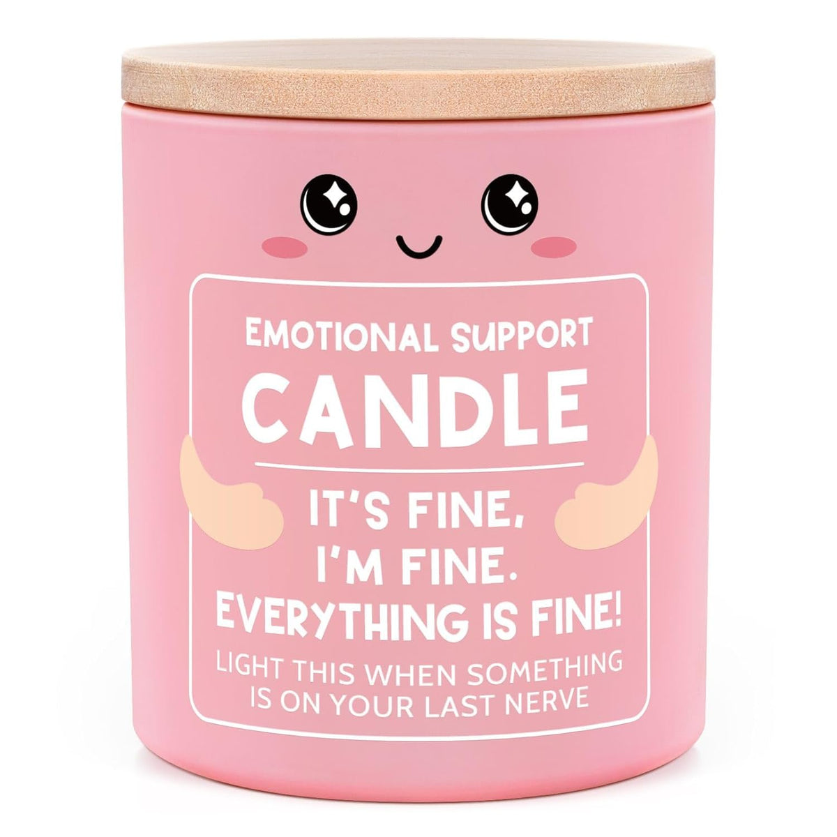 Emotional Support Candle 10Oz, Get Well Cheer Up Self Care Gifts For Women Friends Coworkers, Funny Valentines Day Gifts, I'M Fine Everything Is Fine Encouragement Scented Candles