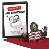 Love Pop-Up Card For Her And Him - Beetlejuice 3D Greeting Cards For Boys, Girls, Men, Women - Love Connection - 5" X 7" Card - Blank Note Card & Envelope Included