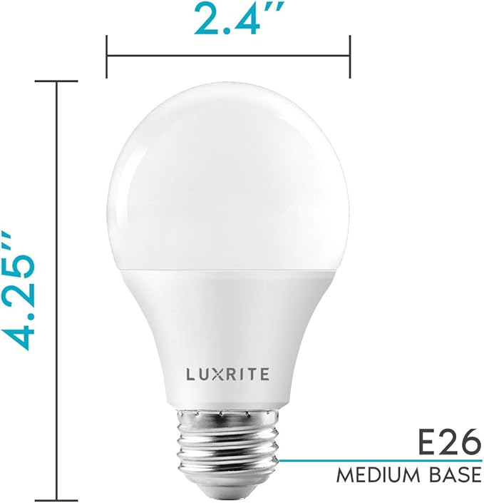 A19 LED Light Bulbs 4 Pack 75W Equivalent 1100 Lumens 2700K Warm White Dimmable E26 Energy Star