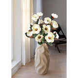White Magnolia Flowers Artificial 3Pcs 9 Heads Large White Flower 27.5" Long Stem Artificial Flowers Silk Magnolia Flowers For Home Decor Indoor Faux Floral Arrangements