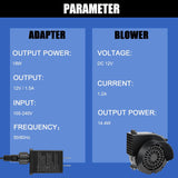 Inflatable Fan Replacement 12V 1.2A Blower For Inflatables Blower Fan Replacement Mini Fan With1.5A Adapter And 3 Led Li