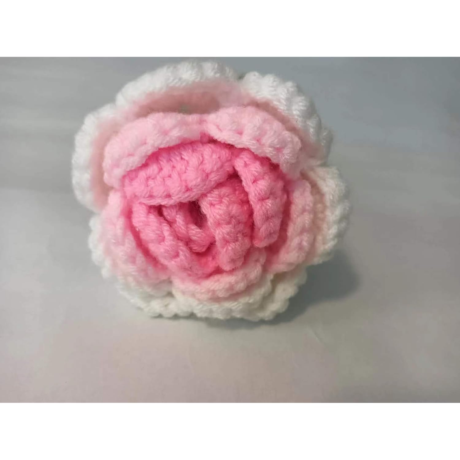 Knitting Crochet Flower Roses; Handmade Finished Roses; Gradient Rose Home Decor Romantic Valentine'S Day Gifts; Finished Handmade Roses?Gradient Pink??One Piece With Gift Box And Gift Card?