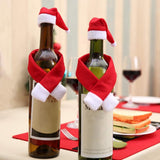 Mini Santa Hat Christmas Scarf, Small Christmas Hat For Wine Bottle Silverware Holder Home Christmas Decor(40Pcs)