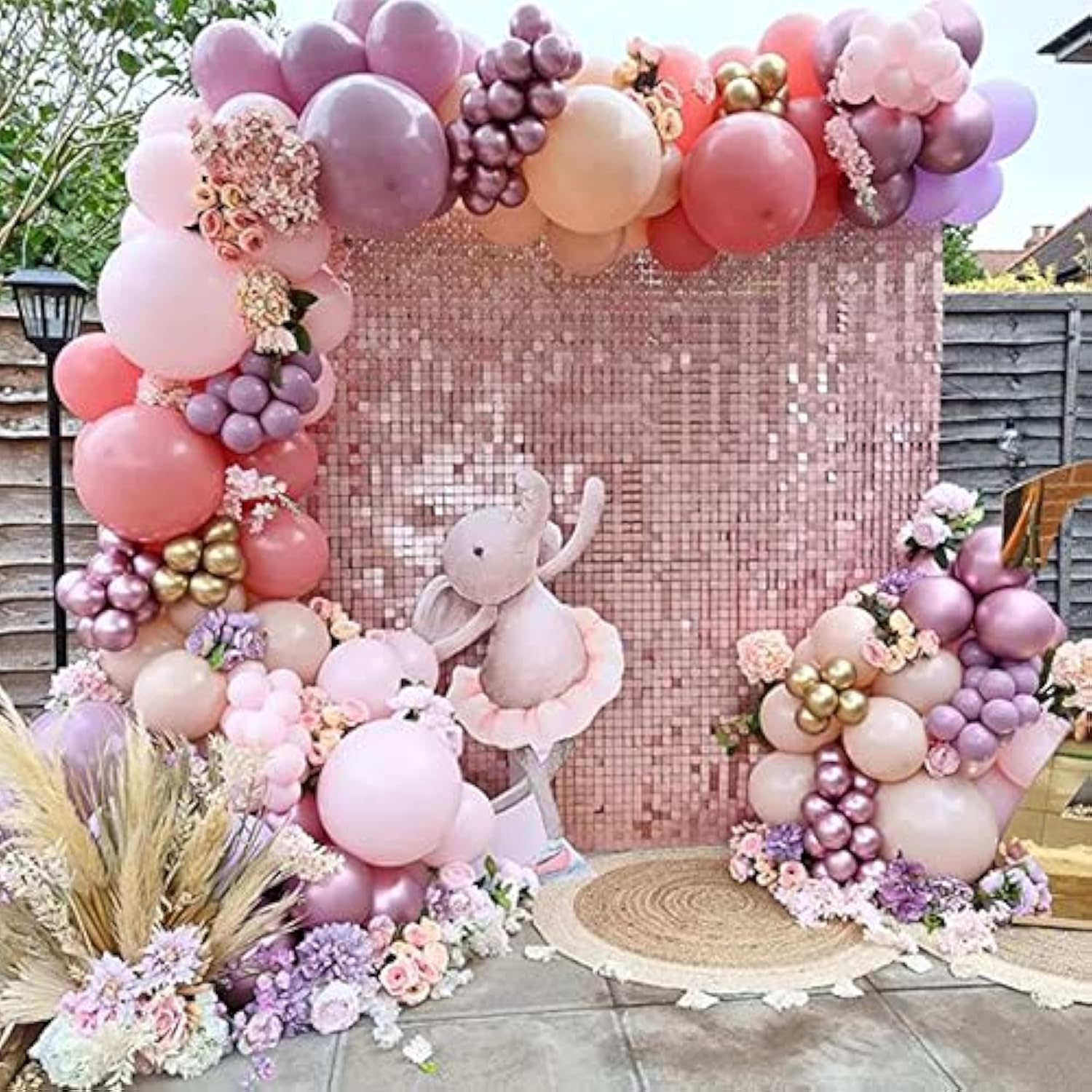 145Pcs Dusty Pink Purple Balloon Garland Arch Kit Pinkish Purple Lilac
