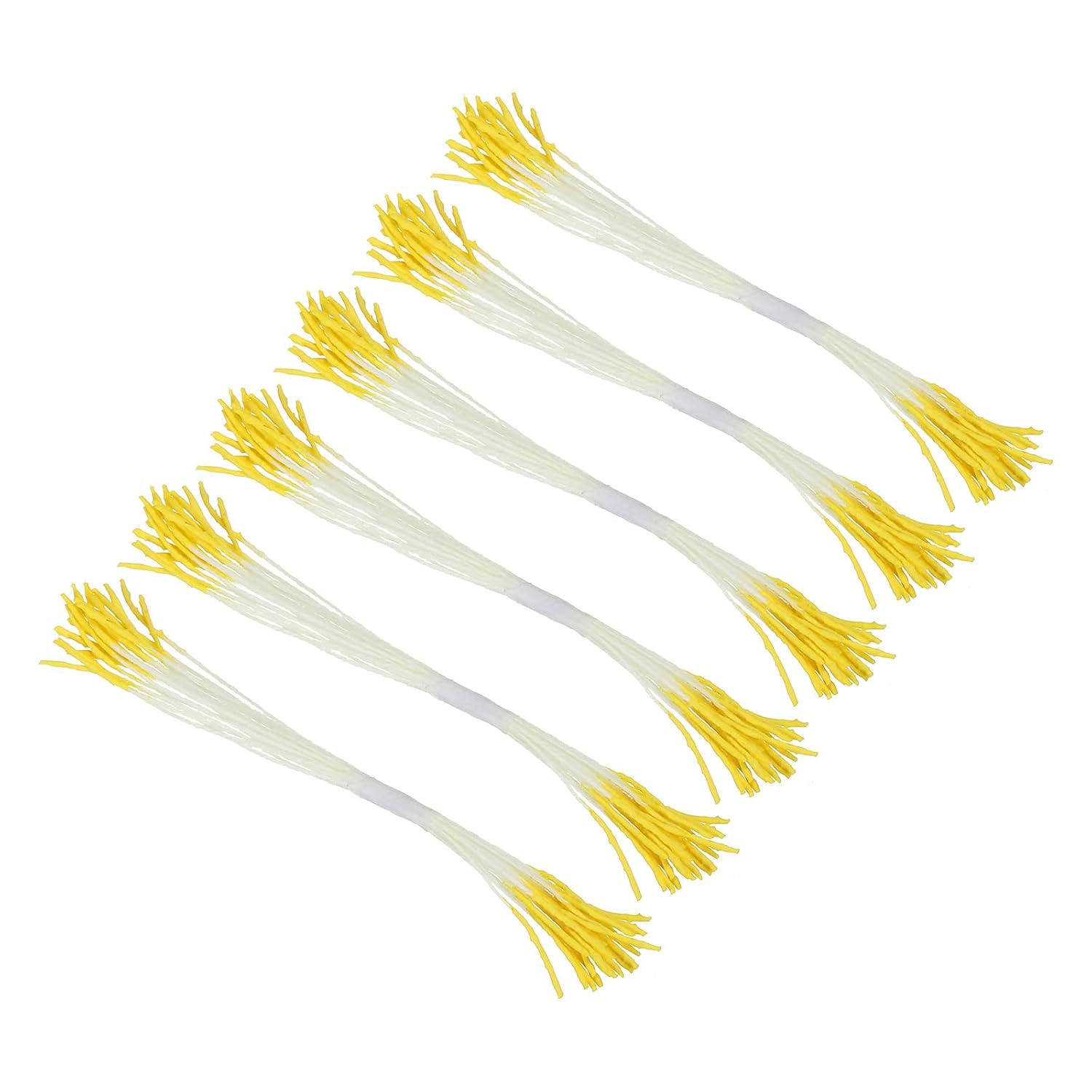 10Mm Double Heads Flower Stamen, 150 Pcs Artificial Pistil Matt Pearl Floral For Diy Christmas Card Wedding Decoration, Yellow