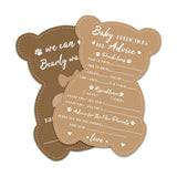 Brown Bear Shape 50 Pcs Baby Prediction, Advice & Wishes Cards For The Parent-To-Be, Baby Shower Games - 5X7In Baby Prediction For Fun Gender Reveal Party, Guess The Due Date
