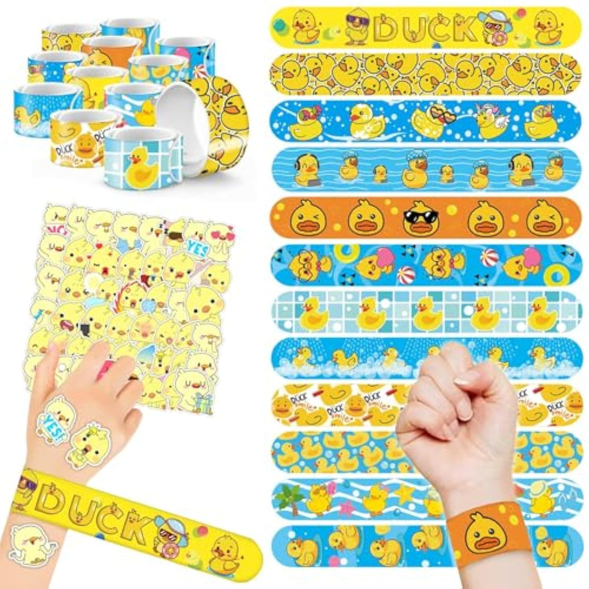 86 Duck Party Supplies 36 Slap Bracelets 50 Temporary Tattoos for Party Fun