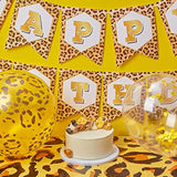 15pcs Cheetah Birthday Party Decor – Leopard Banner, Balloons & Tablecloth for Baby Shower