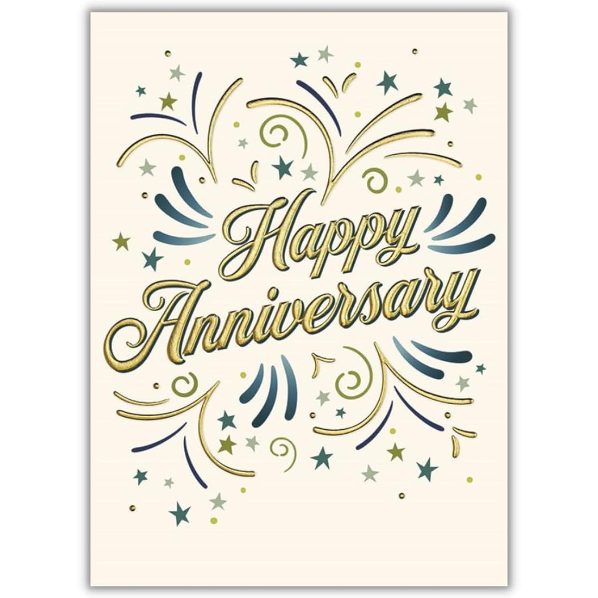 25 Employee Anniversary Cards - Elegant Gold Bursts Design - 26 White Envelopes - Fsc Mix