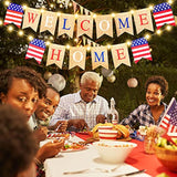 Welcome Home Banner With Led Decoration Fairy String Light 2 Flicker Mode Patriotic Banner Bunting Welcome Home Sign For Housewarming Military Celebration Family Party Supplies Gifts