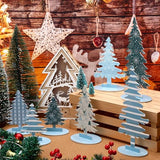 16 Pcs Merry Christmas Tree Centerpiece Buffalo Plaid Snowflake