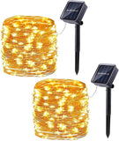 2 Pack Solar String Lights Outdoor 66FT 200 LED Warm White Waterproof Fairy Lights 8 Modes for Garden Patio Wedding Party Decor