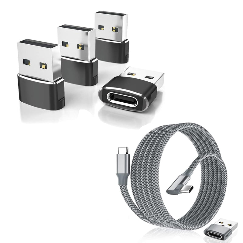 Usb C Female To A Male Adapter Bundle With Right-Angled Usb Type C To C 100W C