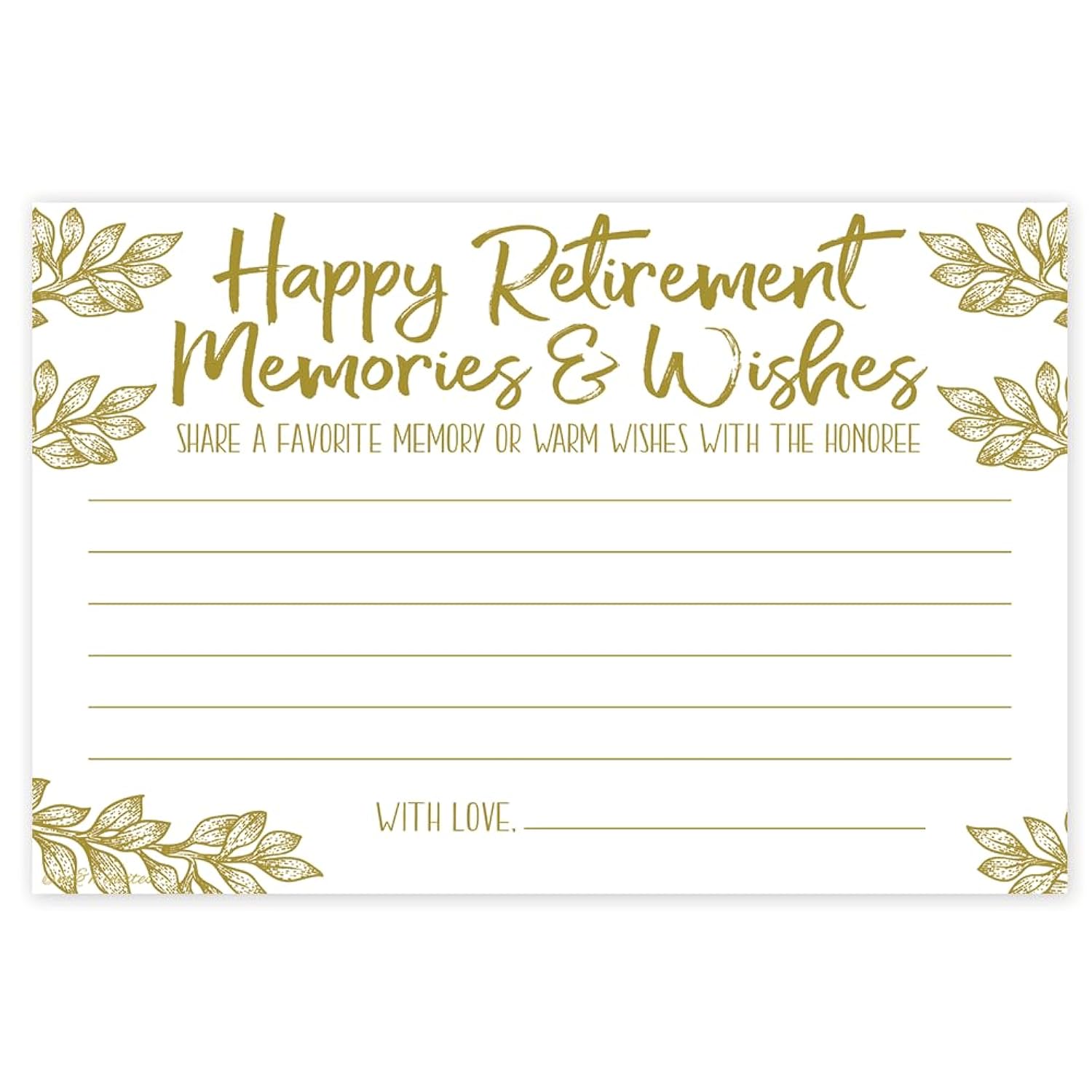 Retirement Memories And Wishes Cards (50 Count) - Retirement Party Activity