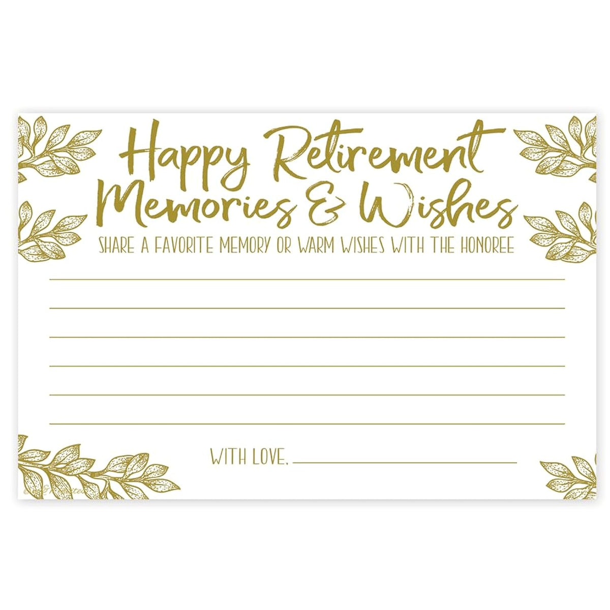 Retirement Memories And Wishes Cards (50 Count) - Retirement Party Activity